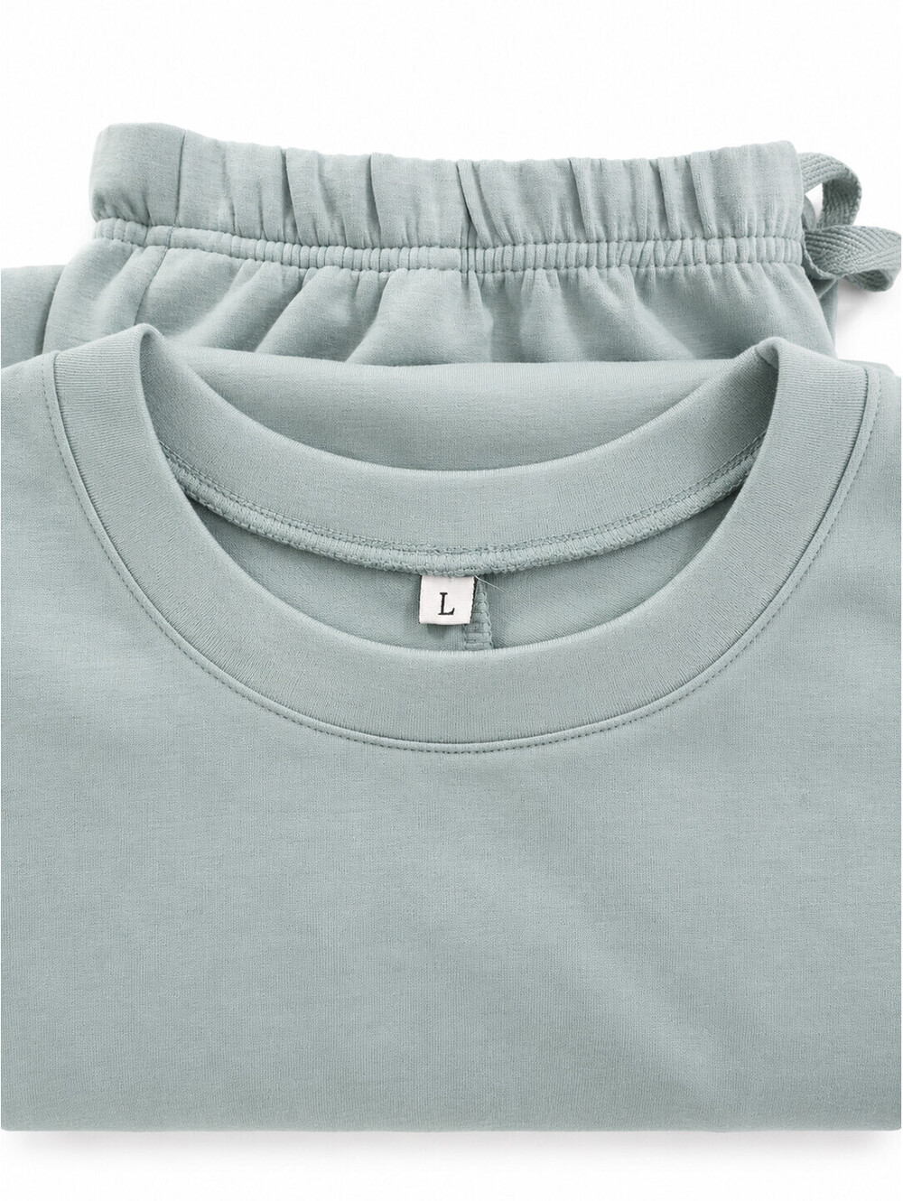 Women's Cotton Modal Knit Jersey Capri Wide Leg Loungewear Set Sz L - Picture 7 of 13